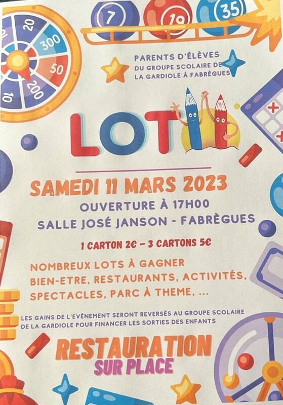 LOTO du Groupe Scolaire de la Gardiole - FABREGUES