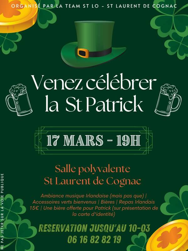 Venez célébrer la St Patrick ☘️