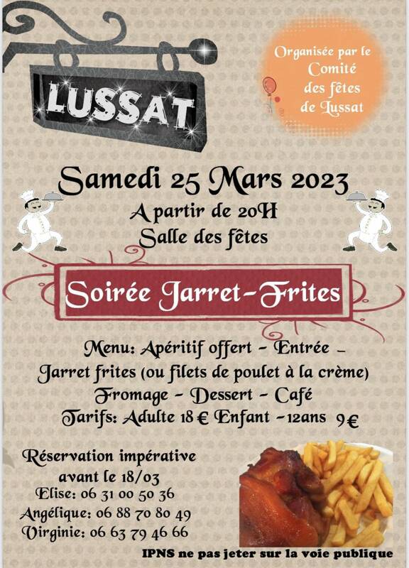 Soirée Jarret frites