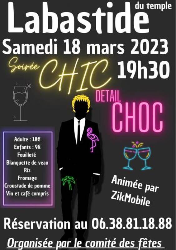 Comité d'animation. Soirée chic, détail choc