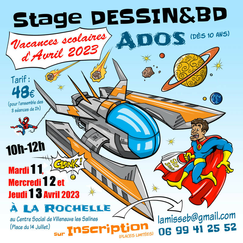 Stage Dessin&BD Ados (10+) - Vacances d'Avril 2023