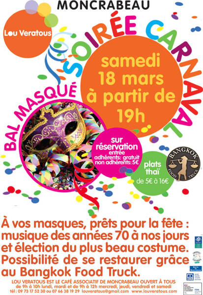 Soirée Carnaval, bal masqué