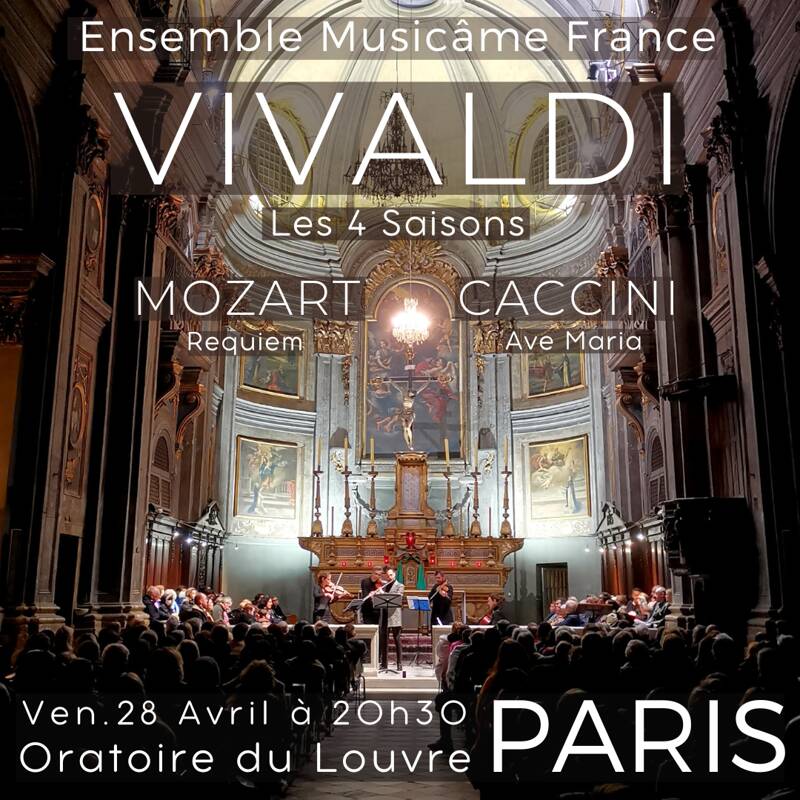 Concert à Paris : Les 4 Saisons de Vivaldi, Requiem de Mozart, Ave Maria de Caccini, Bach & Telemann