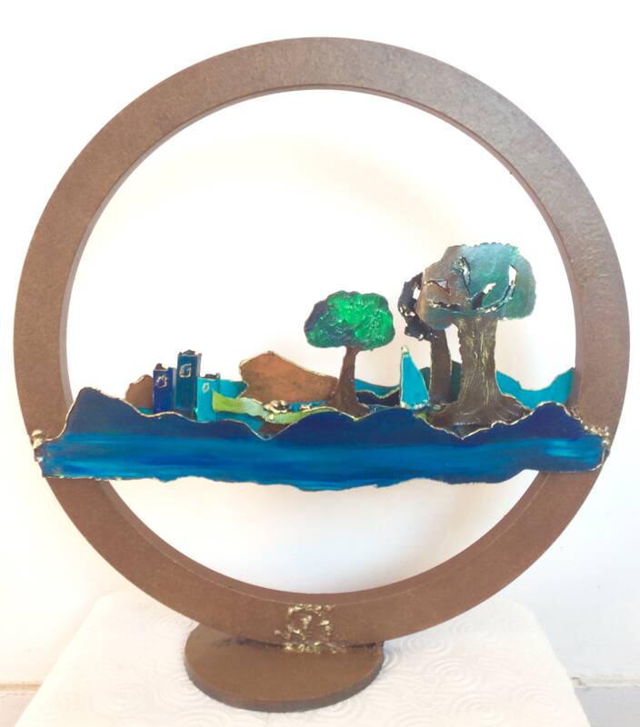 exposition sculptures métal et peintures