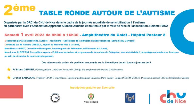 Table ronde autour de l'autisme Nice 2023