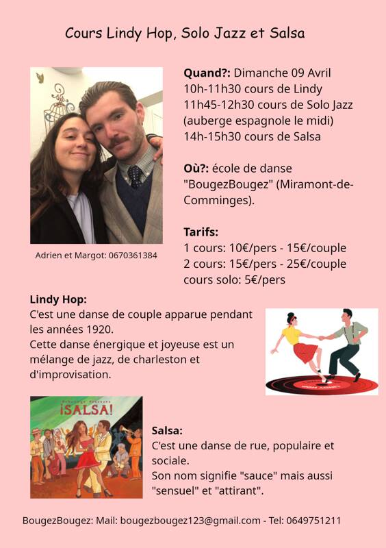 Cours de Lindy Hop, Solo Jazz et Salsa