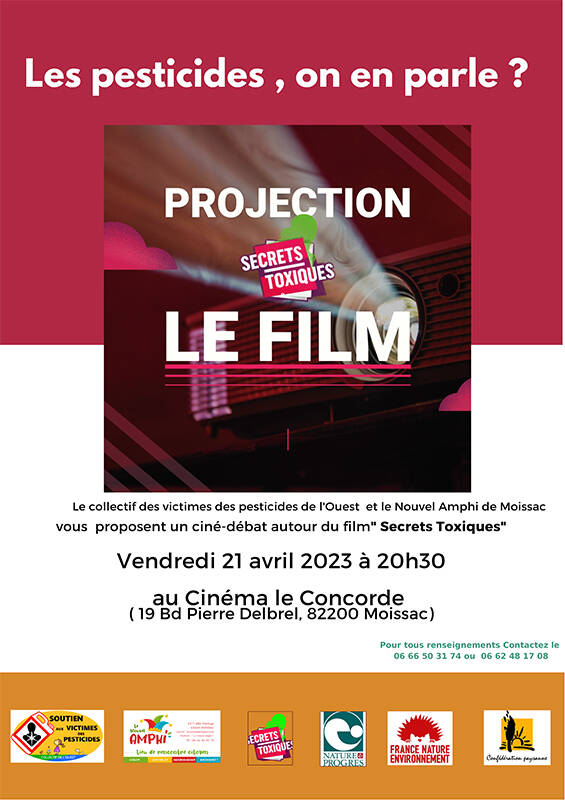 Projection du film Secrets Toxiques au Cinéma Concorde
