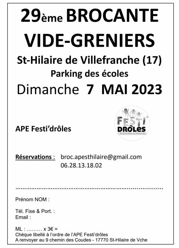 Brocante vide grenier Saint Hilaire de Villefranche