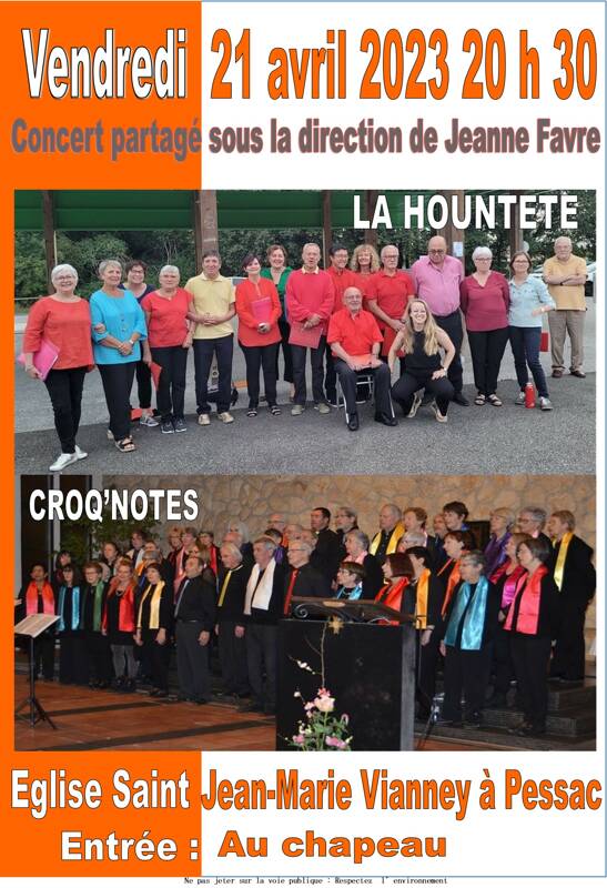concert chorale Croq'notes et la Hountète à Pessac