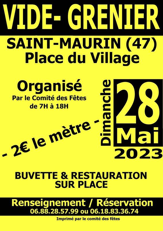 Vide-Greniers Dimanche 28 mai 2023