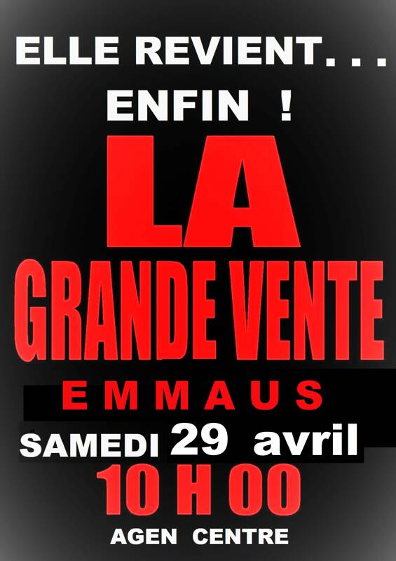 GRANDE VENTE EMMAUS.... ELLE REVIENT !