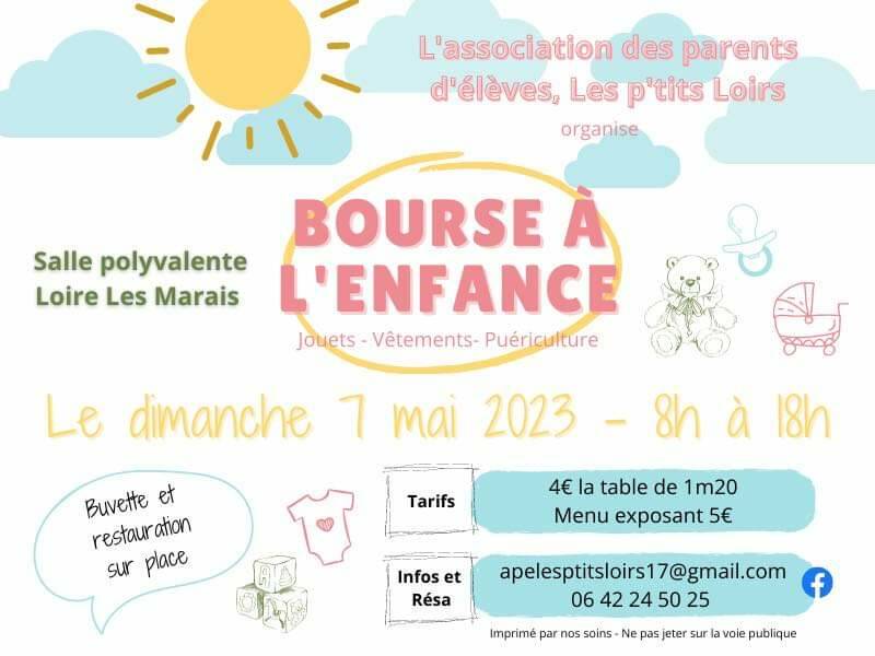 BOURSE A L'ENFANCE, JOUETS, VÊTEMENTS, PUÉRICULTURE