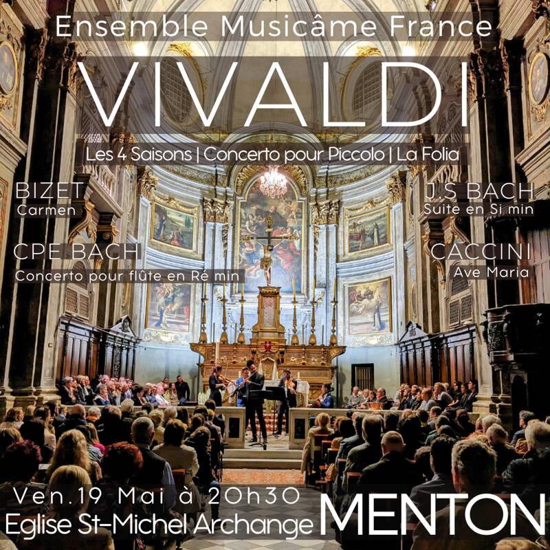 Concert à Menton : Les 4 Saisons de Vivaldi, Carmen de Bizet, Ave Maria de Caccini, Bach