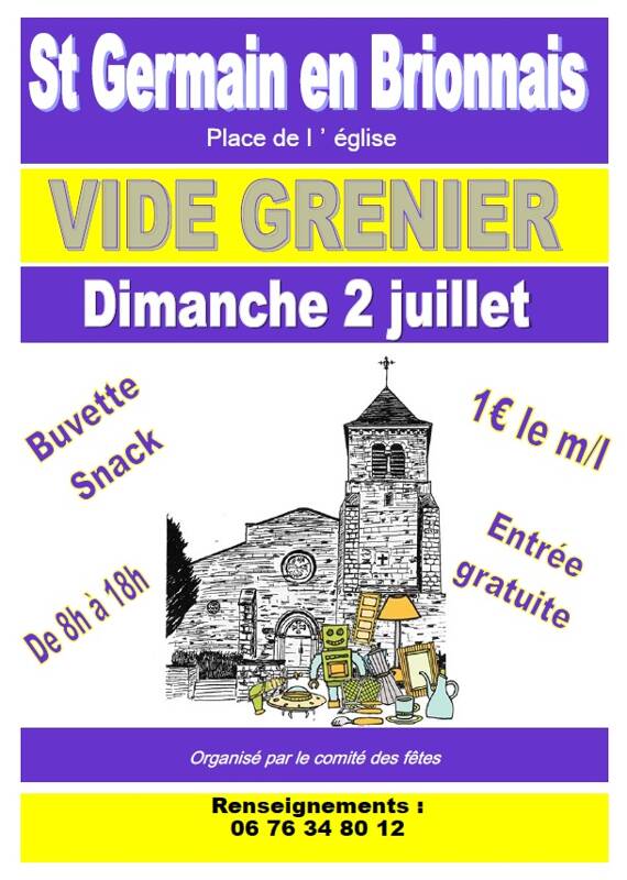 Vide grenier à St Germain en Brionnais