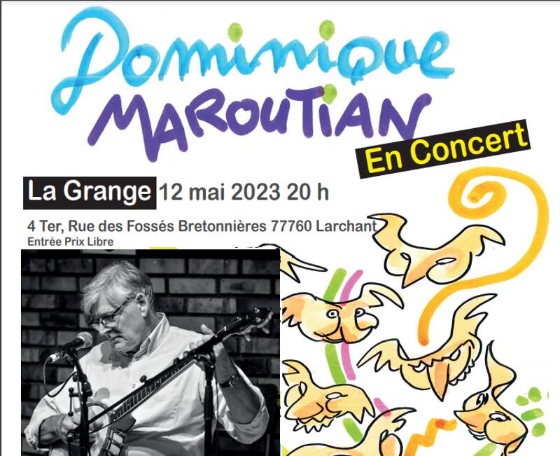 Dominique Maroutian Concert Folk Banjo Guitare Chants et Histoires