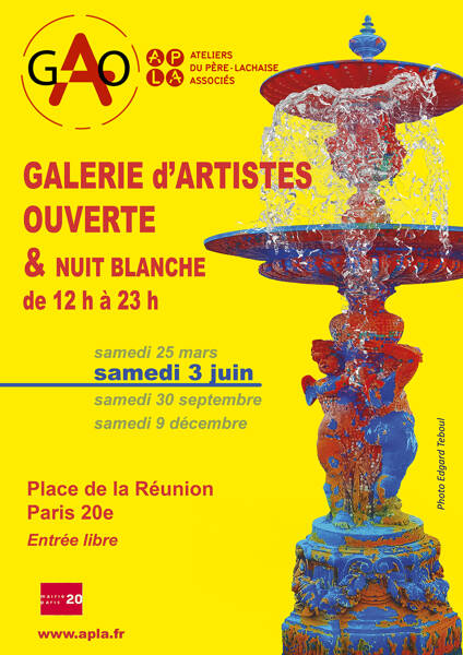 L’APLA donne rendez-vous aux artistes et aux visiteurs Place de la Réunion  avec la Galerie Ouverte et la Nuit Blanche