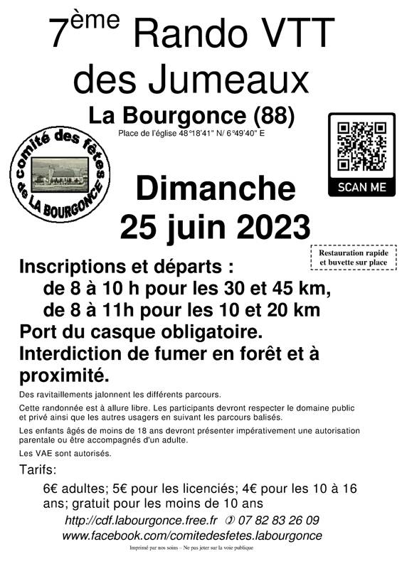 7ème Rando VTT des Jumeaux à La Bourgonce (88)