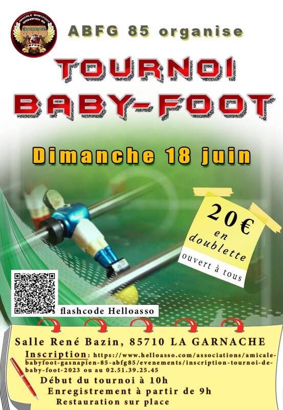 Tournoi de babyfoot en doublette