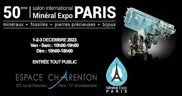 50ème édition Salon Minéral Expo Paris 1-2-3 décembre 2023