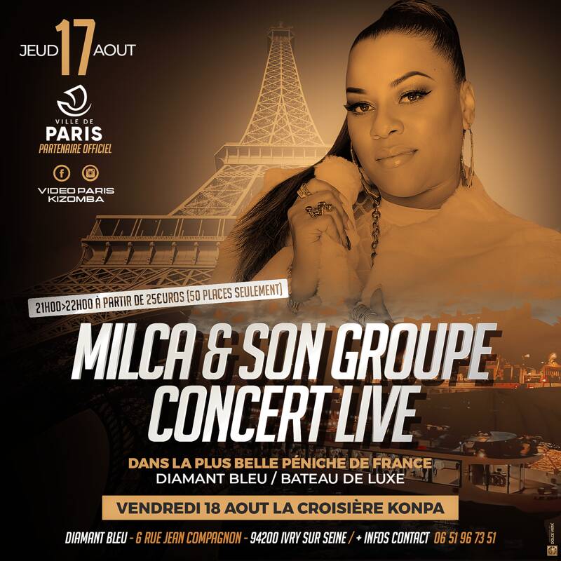 concert Live  Milca et ses musiciens dans la plus belle péniche de France