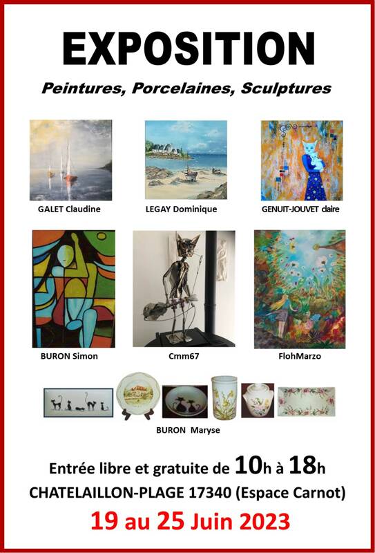 Exposition de Peintures sur Toiles, sur Porcelaines et Sculptures métal