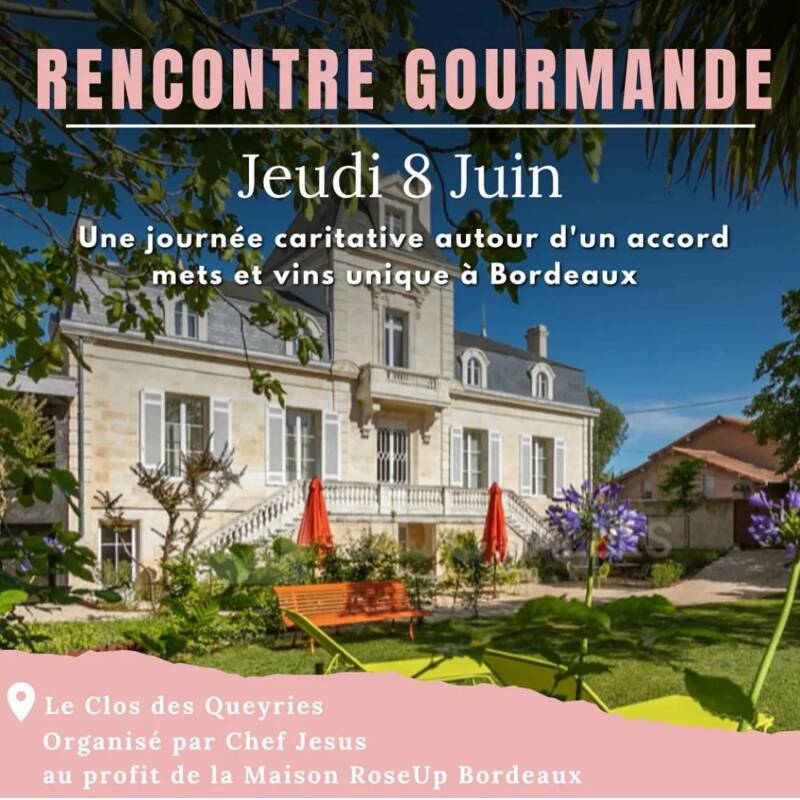 L'Appellation Côtes de Bourg partenaire des Rencontres Gourmandes, repas caritatifs au profit l'association Maison Rose'up