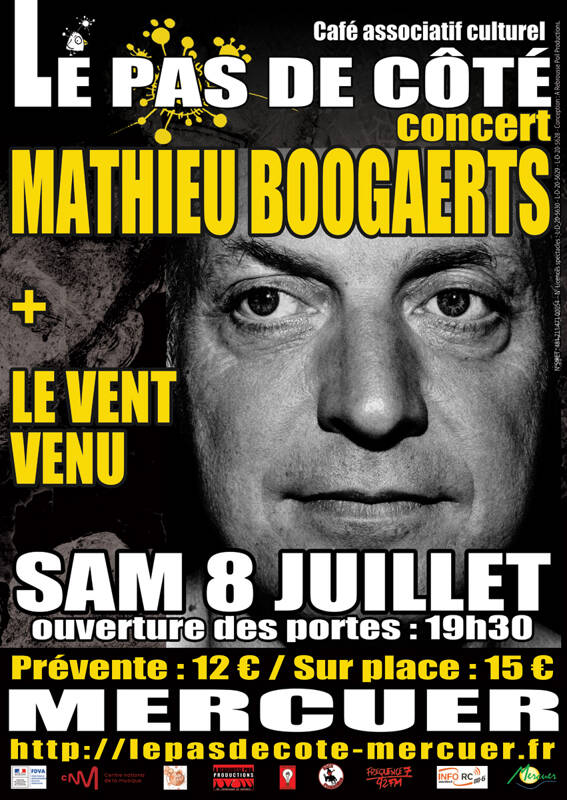 Mathieu BOOGAERTS en concert solo + Le Vent Venu