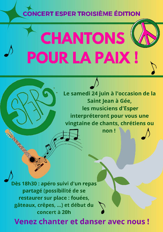 3ème édition du concert ESPER : CHANTONS POUR LA PAIX !