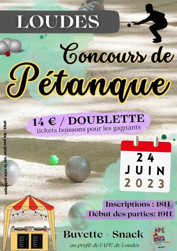 Concours de Pétanque - LOUDES - Sam. 24 JUIN 2023