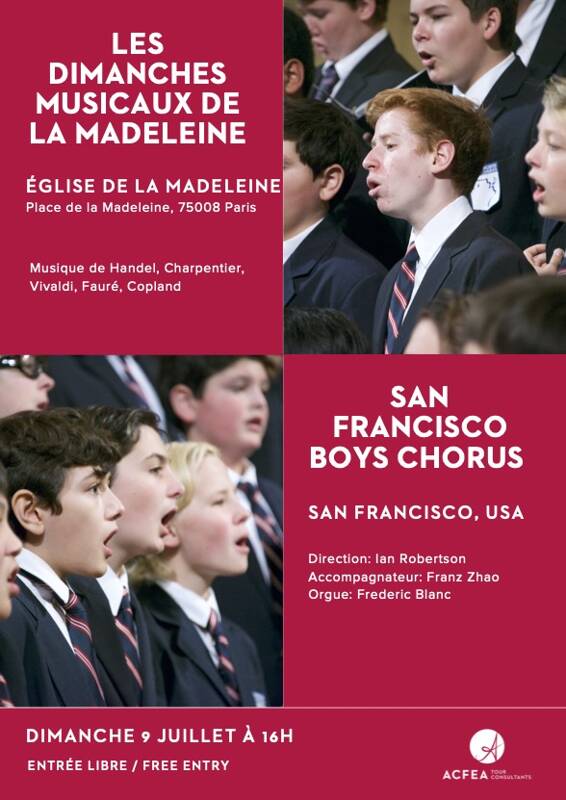 Concert Exceptionnel du Choeur de Garcons - San Francisco Boys Chorus - Entrée Libre