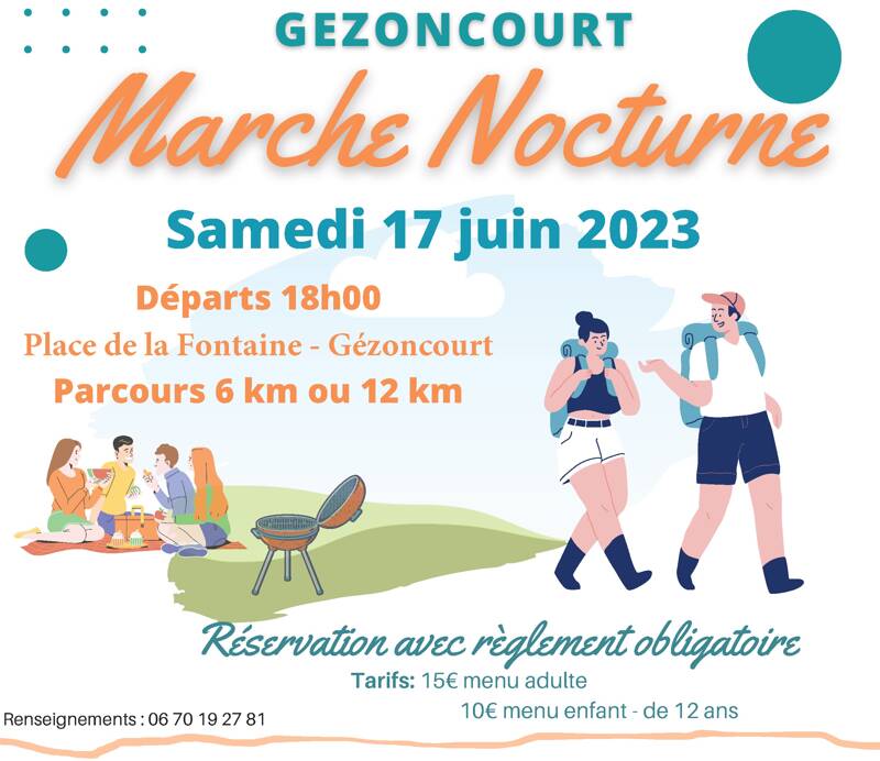 Marche nocturne sur inscription