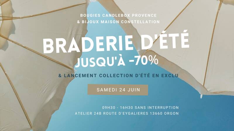 Braderie d'été, bijoux & bougies !