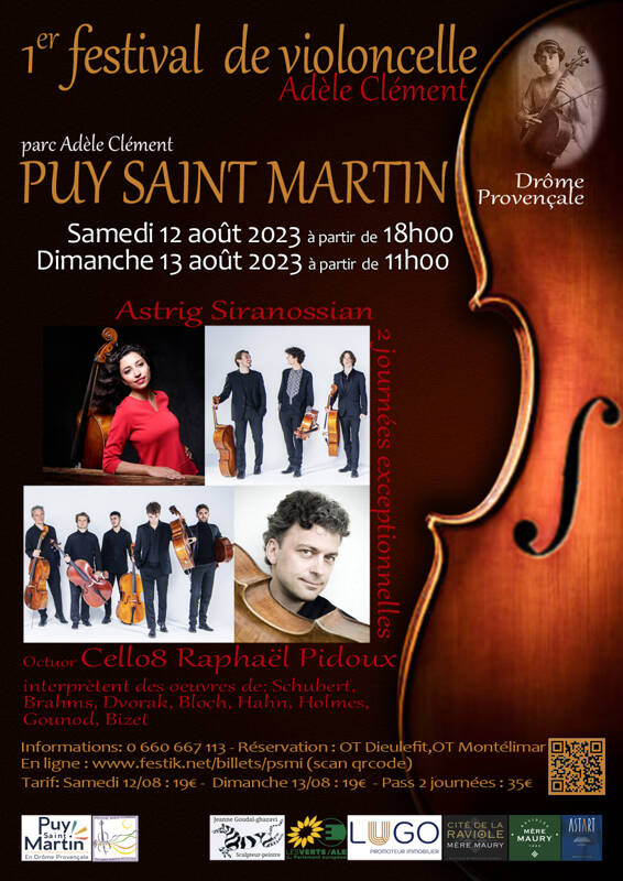 FESTIVAL DE VIOLONCELLE ADELE CLEMENT A PUY ST MARTIN