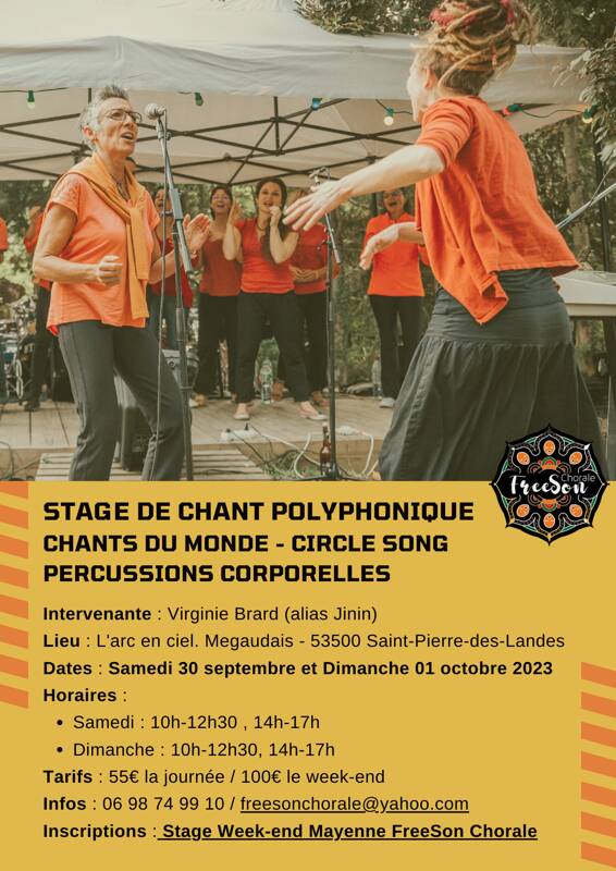Stage Chant du monde Week-end Mayenne 30 septembre / 1er octobre 2023