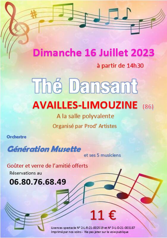 Thé dansant à AVAILLES-LIMOUZINE