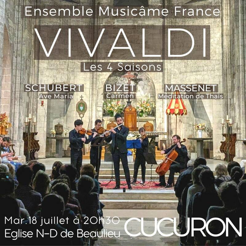 Concert à Cucuron : Les 4 Saisons de Vivaldi, Ave Maria de Schubert, Méditation de Thaïs, Carmen de Bizet, Bach, Dvořák et Reger