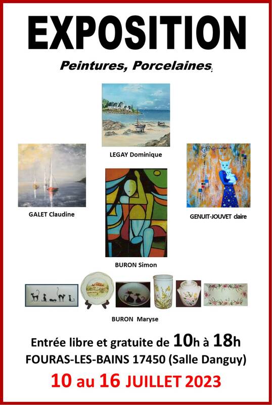 EXPOSITION  DE PEINTURE sur toile, sur porcelaine