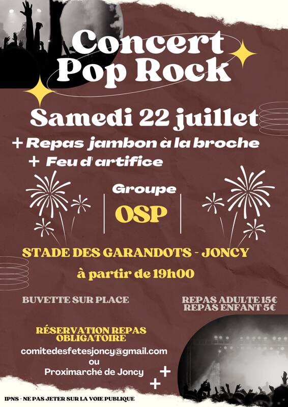 Fête d'été: Repas Concert Feu d'artifice