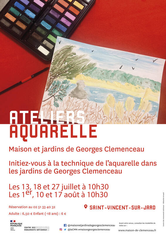 Ateliers aquarelle à la maison de Georges Clemenceau