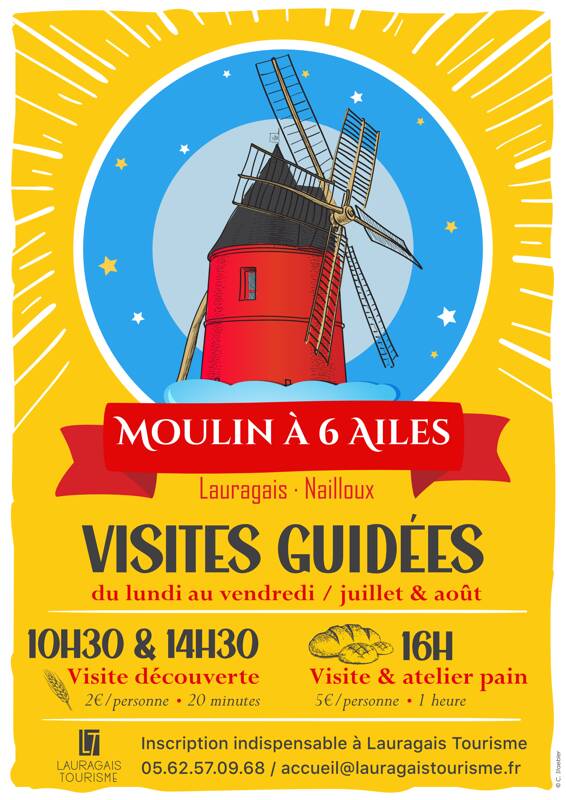 Visite du moulin à six ailes de Nailloux