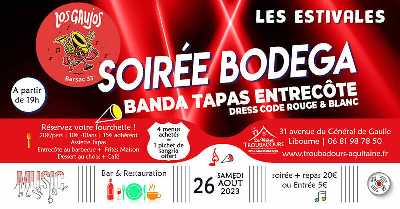 Soirée bodega tapas entrecôte