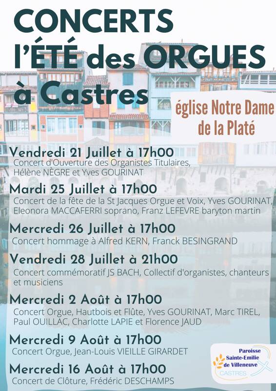 Concert d'Ouverture l'Eté des Orgues à Notre Dame de La Platé à Castres: Yves GOURINAT