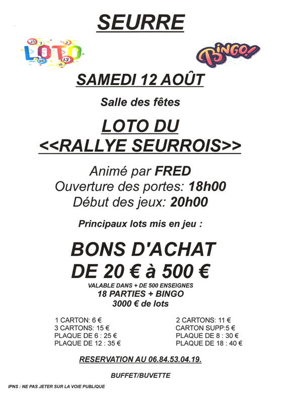 Loto du Rallye seurrois