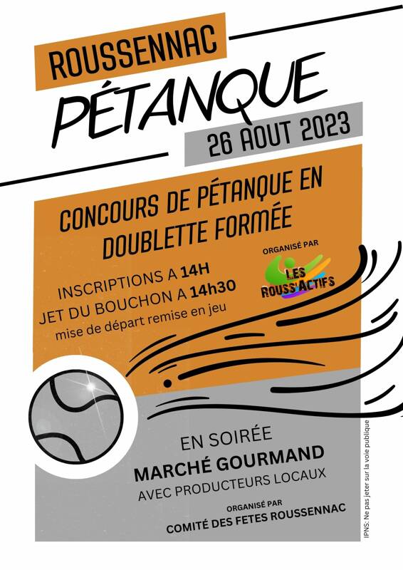 Concours de pétanque en doublette