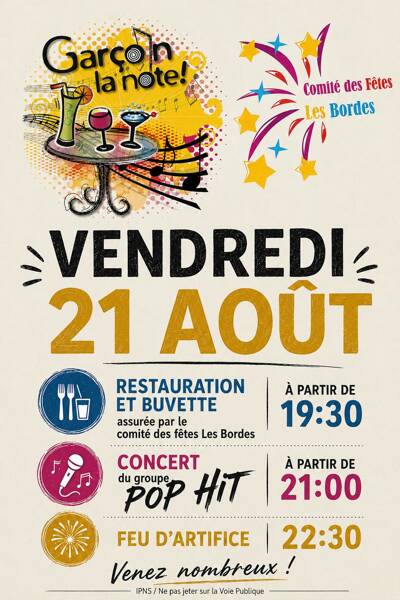 Feu d'artifice et concert