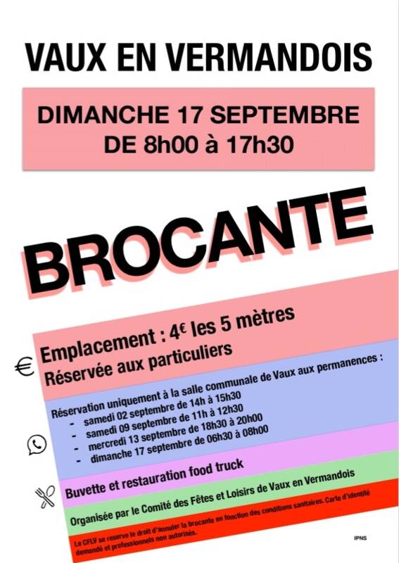 Brocante 17 Septembre 2023 Vaux en Vermandois