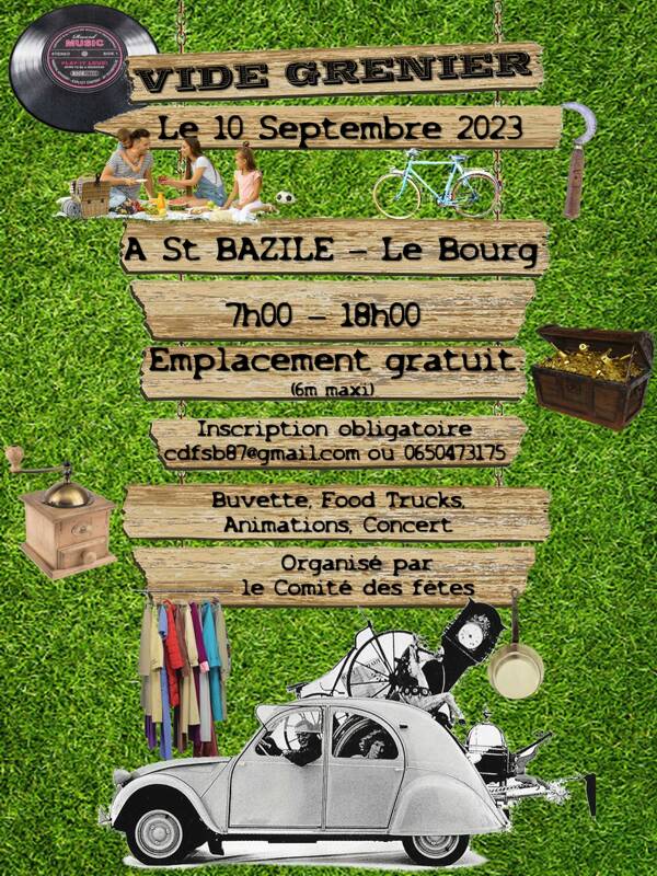 Vide-greniers de Saint-Bazile le 10 septembre 2023