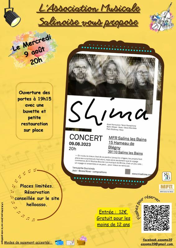 Concert de jazz : Shima (1ère partie Duo Ivindo)