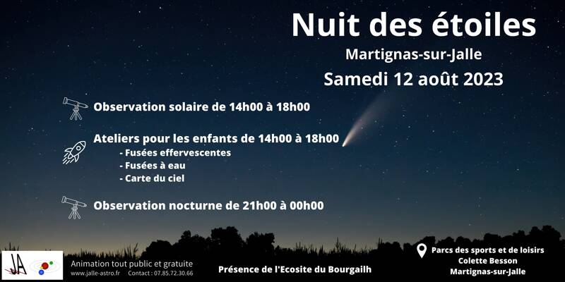 NUIT DES ÉTOILES À MARTIGNAS,  le 12 août