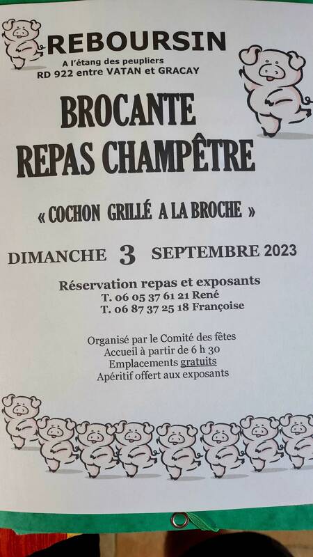 Brocante et repas Cochon grillé à la broche